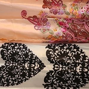 Nylon night shirts. Screen printed w floral design. Size Large 2/$18